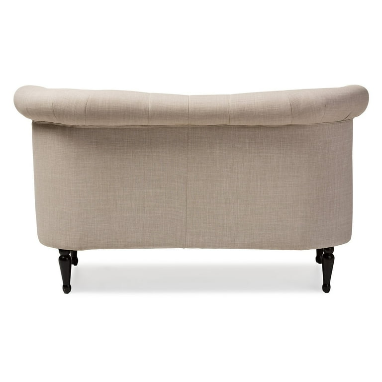 Baxton Studio Erica Victorian Style Loveseat Beige Linen