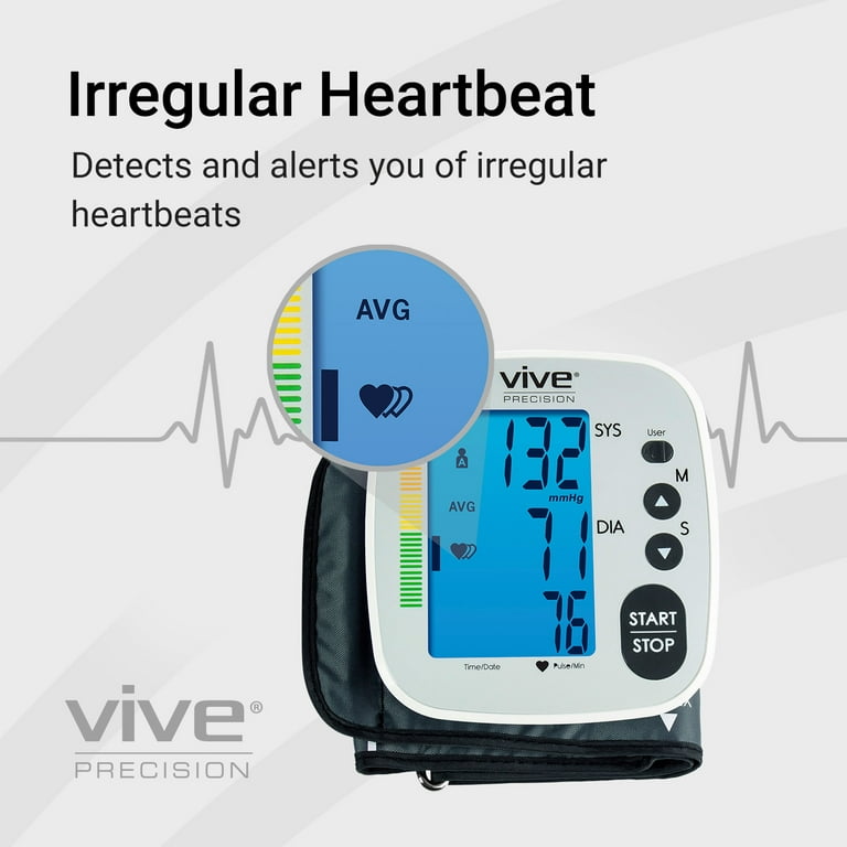  Vive Precision Blood Pressure Monitor - Upper Arm High Heart  Rate Digital Sphygmomanometer BP Cuff Machine - Automatic Accurate Home Use  BPM System for Hypertension- Pregnancy Must Have : Health & Household