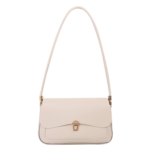 2706 Bolso Mano Con Hombro Y Axila PU Color Sólido Con Nicho para Mujer (blanco)