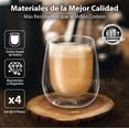 thumbnail image 2 of MAGMALIFE Vasos de Cristal Doble Pared de 200 ml (6.7 Onzas). Vidrio Térmico Doble Fondo. Set de 4 pzas, Ideal Para Capuchino, Vino, Té o Jugo. Conservan la Temperatura de Bebidas Frías y Calientes., 2 of 8