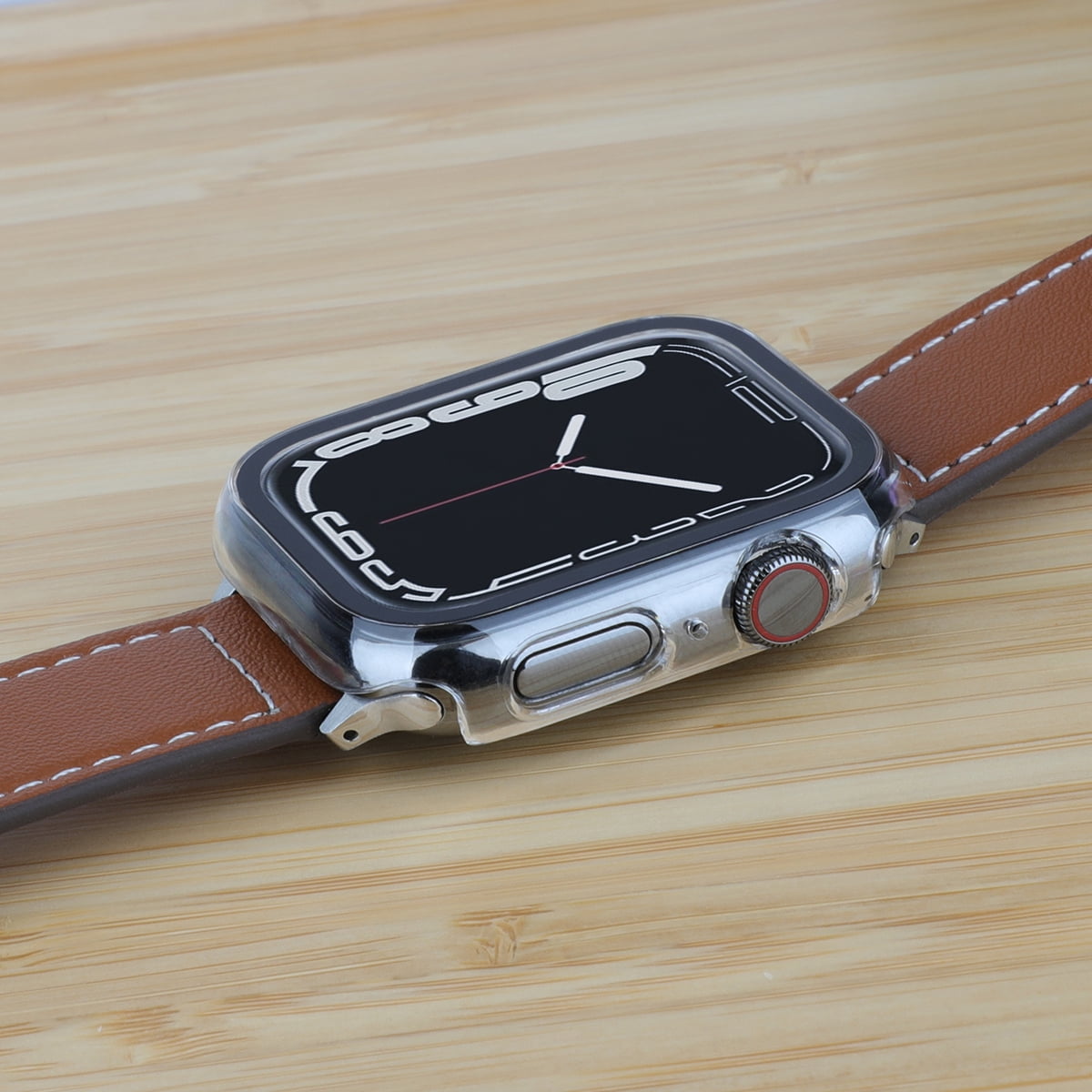 onn Clear Bumper Case with Screen Protector for Apple Watch 45mm