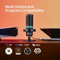 thumbnail image 6 of HyperX DuoCast – RGB USB Condenser Microphone for PC, PS5, PS4, Mac, Low-profile Shock Mount, Cardioid, Omnidirectional, Pop Filter, Gain Control, Gaming, Streaming, Podcasts, Twitch, YouTube, Discor, 6 of 13