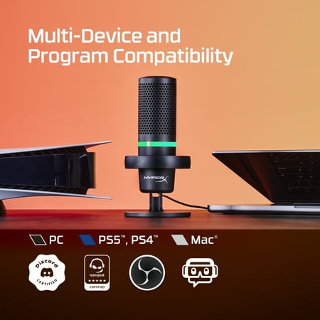 HyperX - Duocast Wired Cardioid Omnidirectional USB Condenser Microphone