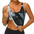 thumbnail image 3 of Gukieu Valley Gray Dragon Print Women's Sports Vest, Low-neck U-shaped Removable Pad Sports Bra for Yoga, Exercise, Dance-XX-Large, 3 of 8
