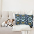 thumbnail image 4 of Ambesonne Vintage Throw Pillow Cover 2 Pack, Oriental Tile Effects, 24", Mustard Royal Blue, 4 of 7