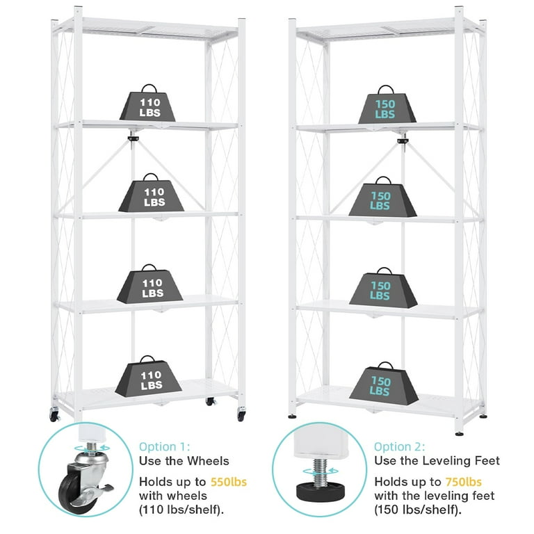 COOKCOK 5-Tier Storage Shelving Unit, Metal Shelf 27.9 COOKCOK 5-Tier Storage Shelving Unit, Metal Shelf 27.9