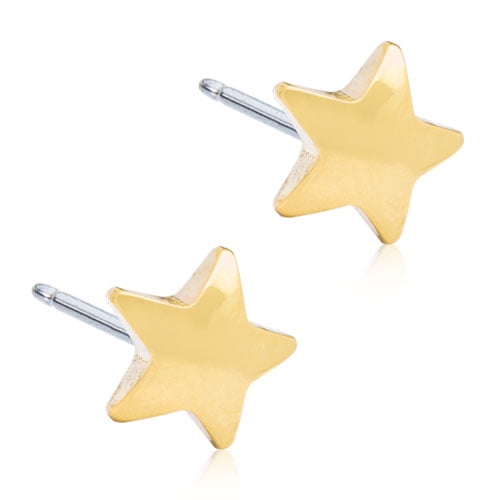 Blomdahl | Hypoallergenic | Golden Titanium Star Stud Earrings | Best Choice For Sensitive Ears