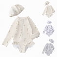 thumbnail image 4 of TOWED22 Long Sleeve One Piece Ruffle Swimsuit for Toddler Girls Baby Girl Rashguard Shirt with UPF 50+ Sun Protection Beige,4-5 Y, 4 of 9