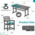 thumbnail image 6 of Nalone Outdoor Dining Table for 6-Person,HDPE Patio Dining Table with Umbrella Hole(Gray, 1 Table), 6 of 7