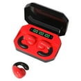 thumbnail image 4 of Wireless Earbuds Bluetooth Headphones 80hrs Playback Ear Buds Power Display with Noise Canceling Mic Headsets for Sports/Workout/Running - Red, 4 of 4