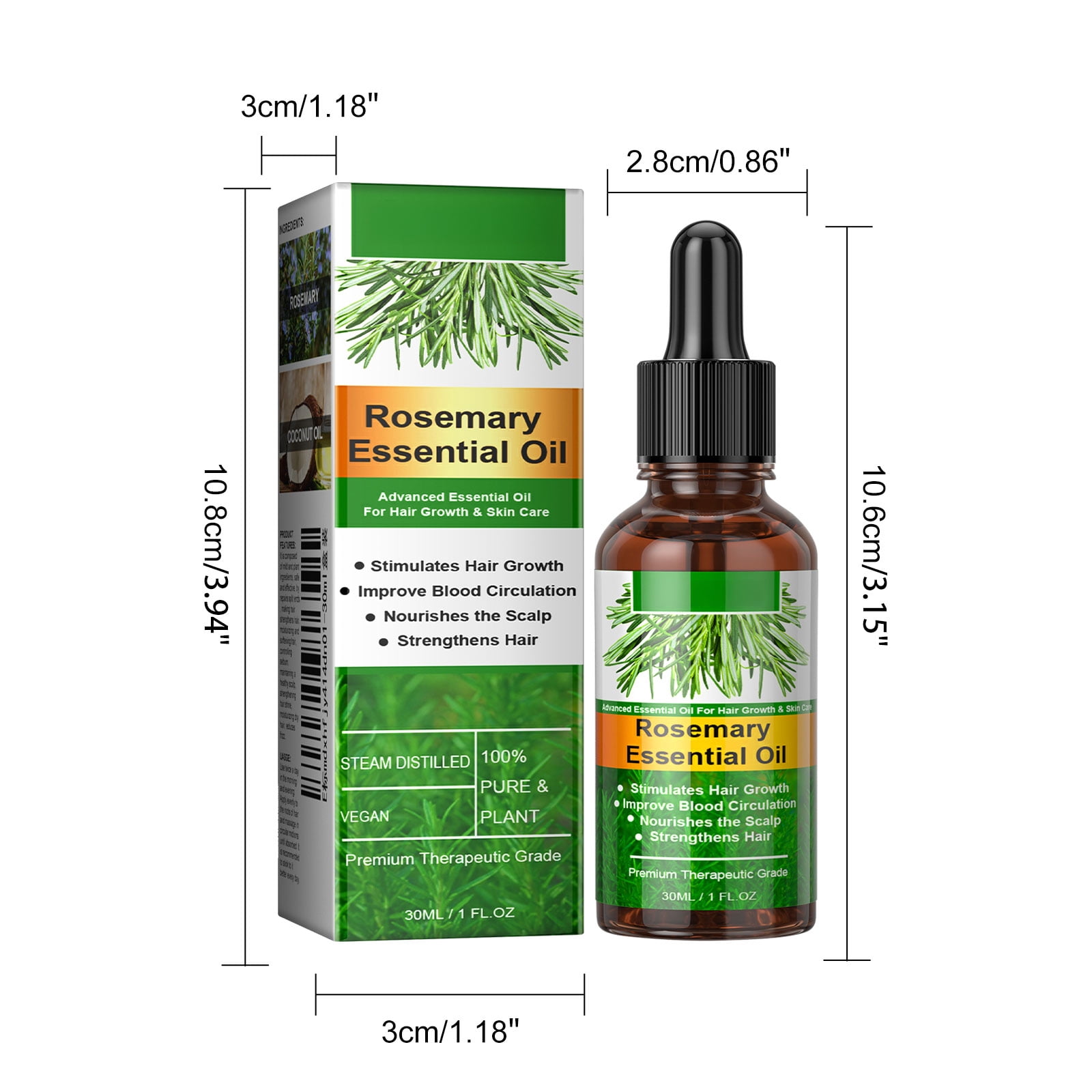 Alvantor Nourishing Hair Oil with Rosemary and Castor for Dry Scalp, 1.01 fl. oz