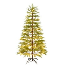 6 Feet Artificial Full Christmas Tree Includes LED Lights and Metal Stand, 612 Tips Full Tree,Xmas Decoration
