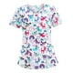 thumbnail image 2 of Camiseta con cuello en V, lavable a máquina, elegante, estampado de animales, duradera, cómoda de llevar, disfraz de enfermera, uniforme de enfermería corazón blanco, 2 of 9