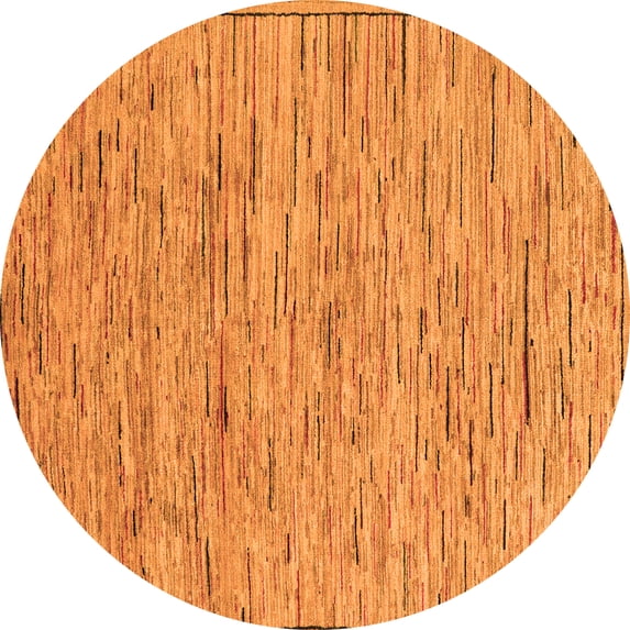 Ahgly Company Indoor Round Abstract Orange Modern Area Rugs, 6' Round