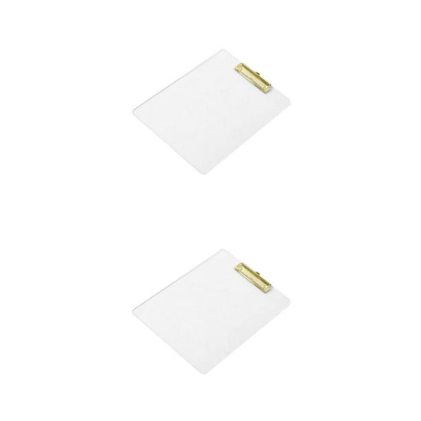 Soidarity Portapapeles portátil A4 Papelería multifuncional para notas de papel A4 Oro transparente 2piezas Oro transparente