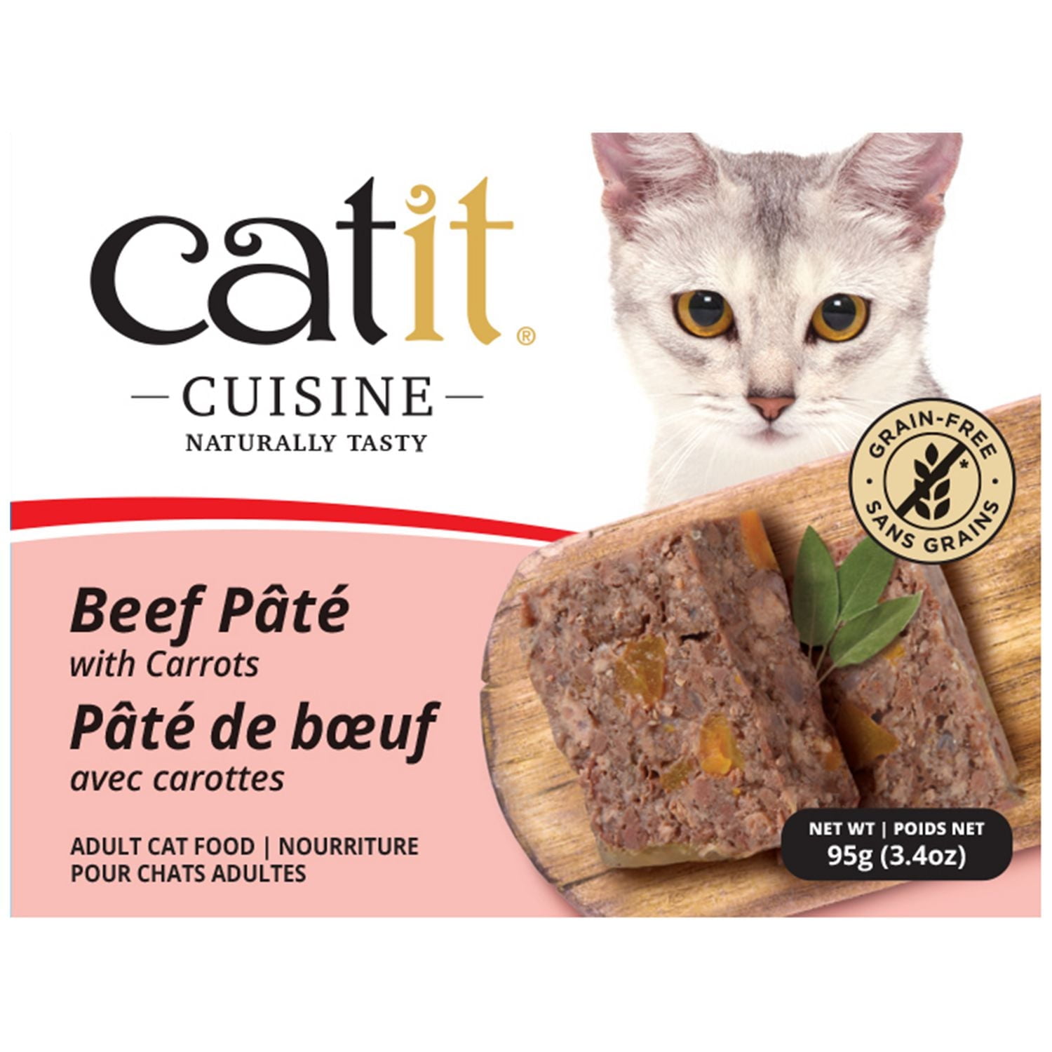 Nourriture humide Catit Cuisine, Pâté de bœuf avec carottes, 95 g