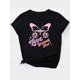 thumbnail image 3 of Camiseta de verano para mujer con Cuello RedondoCasual Stylish Short-Sleeve T-Shirt for Black Women with a Pink Butterfly And Letter Print.Father's Day, Mother's Day, New Year, Spring Festival, Vale, 3 of 7