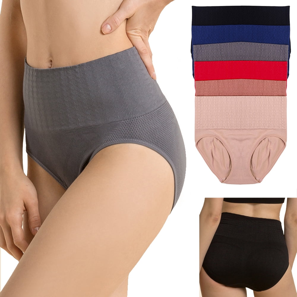 3PC Women High Waist Tummy Control Panties Underwear Shapewear Brief Panties