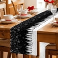 thumbnail image 5 of Christmas Snowflakes Table Runner 60 Inches Long Farmhouse Dress Scarves, Xmas Balls Winter Pine Tree Black Dining Tablerunner for Coffee Table/Kitchen Island/Party Décor, 13" x 60", 5 of 8