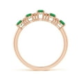 thumbnail image 2 of ANGARA Natural Five Stone 1 ct Emerald and Diamond Wedding Ring in 14K Rose Gold for Women (Size-5x3mm) | May Birthstone, Birthday, Anniversary, Jewelry Gift for Women | Natural Emerald Ring, 2 of 11