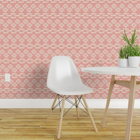 Wallpaper Roll Navajo Feathers And Arrows Boho Tribal Coral Modern 24in x 27ft