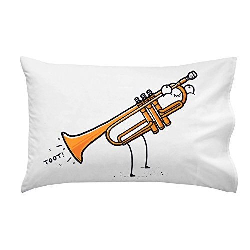 "Toot" Funny Trumpet Fart Out Horn Pillow Case Single Pillowcase