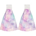 thumbnail image 2 of 1 Pcs Hanging Towels, Dish Towels Colorful Nebula Absorbent Hand Towels with Hanging Loop Washcloth for Bathroom Kitchen, 2 of 7