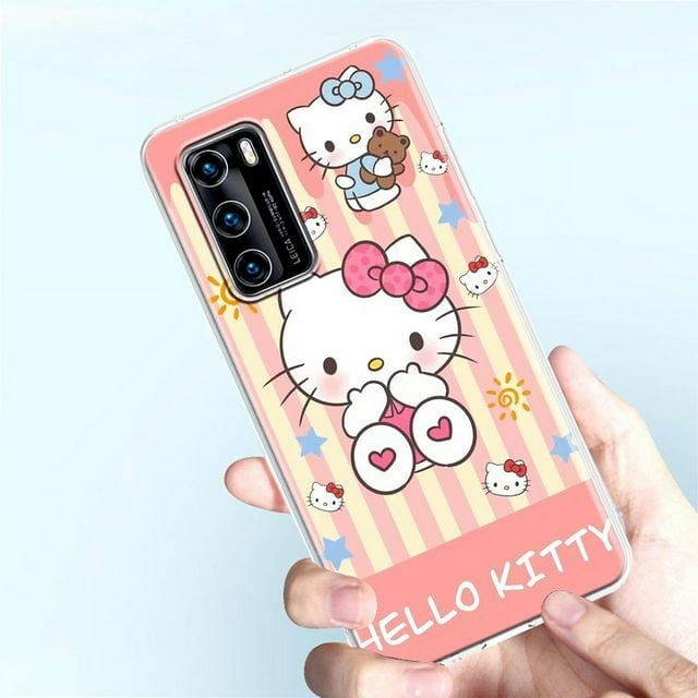 2024 Cartoon Melody Hello Kitty Clear Phone Case For Huawei P60 P50 P40 P30 P20 ART MATE 50 40 30 20 PRO Case Funda Coque Capa Shell Liuxinyi