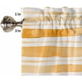 thumbnail image 5 of Orange Striped Kitchen Curtains 63 Inch Length, Farmhouse Curtains & Drapes, Watercolor Orange White Stripes Rod Pocket Window Curtains for Living Room/Bedroom/Bathroom, 52" x 63", 2 Panels, 5 of 5