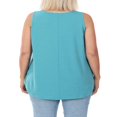 thumbnail image 3 of CHOK Blouse Sans Manches à Encolure Décontractée pour Femmes et Plus, Ourlet Rond, 3 of 5