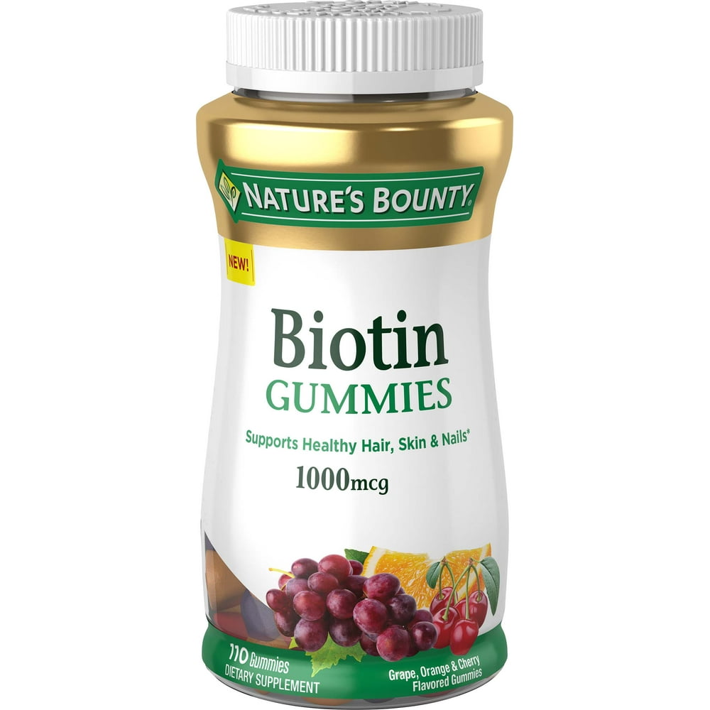 Nature's Bounty Biotin Gummies, MultiFlavored, 1000 mcg, 110 Ct