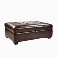 thumbnail image 1 of CorLiving Antonio Tufted Bonded Leather Ottoman, 1 of 4