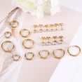 thumbnail image 6 of Yomhary 10 Pairs Piercing Hoop Earring Sets for Women Men,14K Gold Plated,Hypoallergenic,Gold, 6 of 8