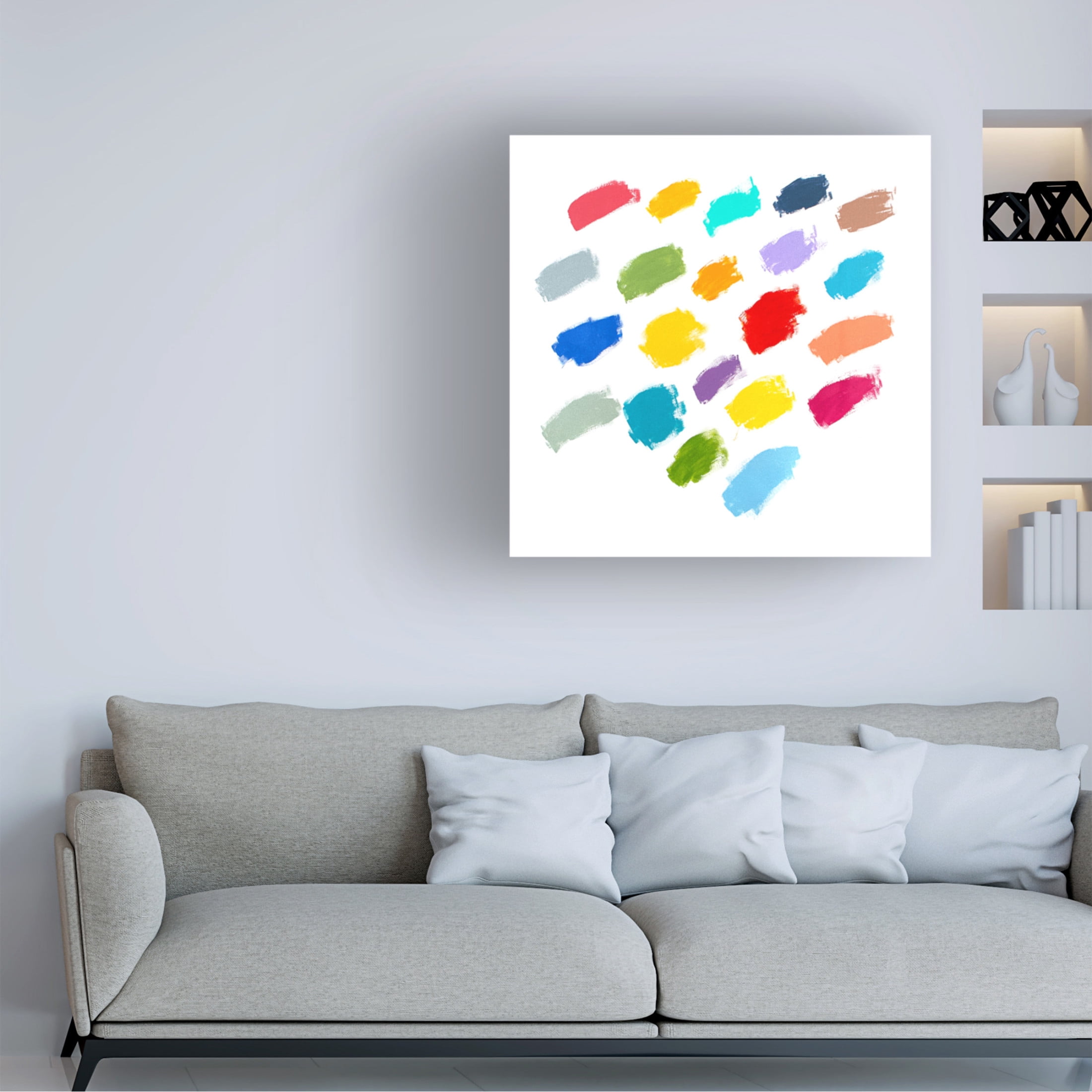 Canvas Wall Art - Sharon Pierce McCullough 'Color Family' Wall Art for Living Room, Bedroom, or Office Décor by Trademark Fine Art - 35 x 35 Inches