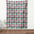 thumbnail image 4 of Ambesonne Geometric Fabric by the Yard Upholstery, Datamoshing Ornament Art, 1 Yard, Marigold Sea Blue and Grey, 4 of 5