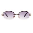 thumbnail image 3 of Sunglasses for Women, Oversized Rimless ting Oval Sun Glasses UV400 - Gradient Gray, 45x60mm, 3 of 6