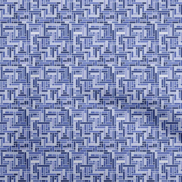 oneOone Cotton Poplin Twill Medium Blue Fabric Abstract Craft Projects Decor Fabric Printed By The Yard 56 Inch Wide