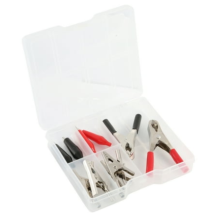 Hyper Tough 12-Piece Red, Alligator Clip and Clamp Assortment with Storage Case, 7568