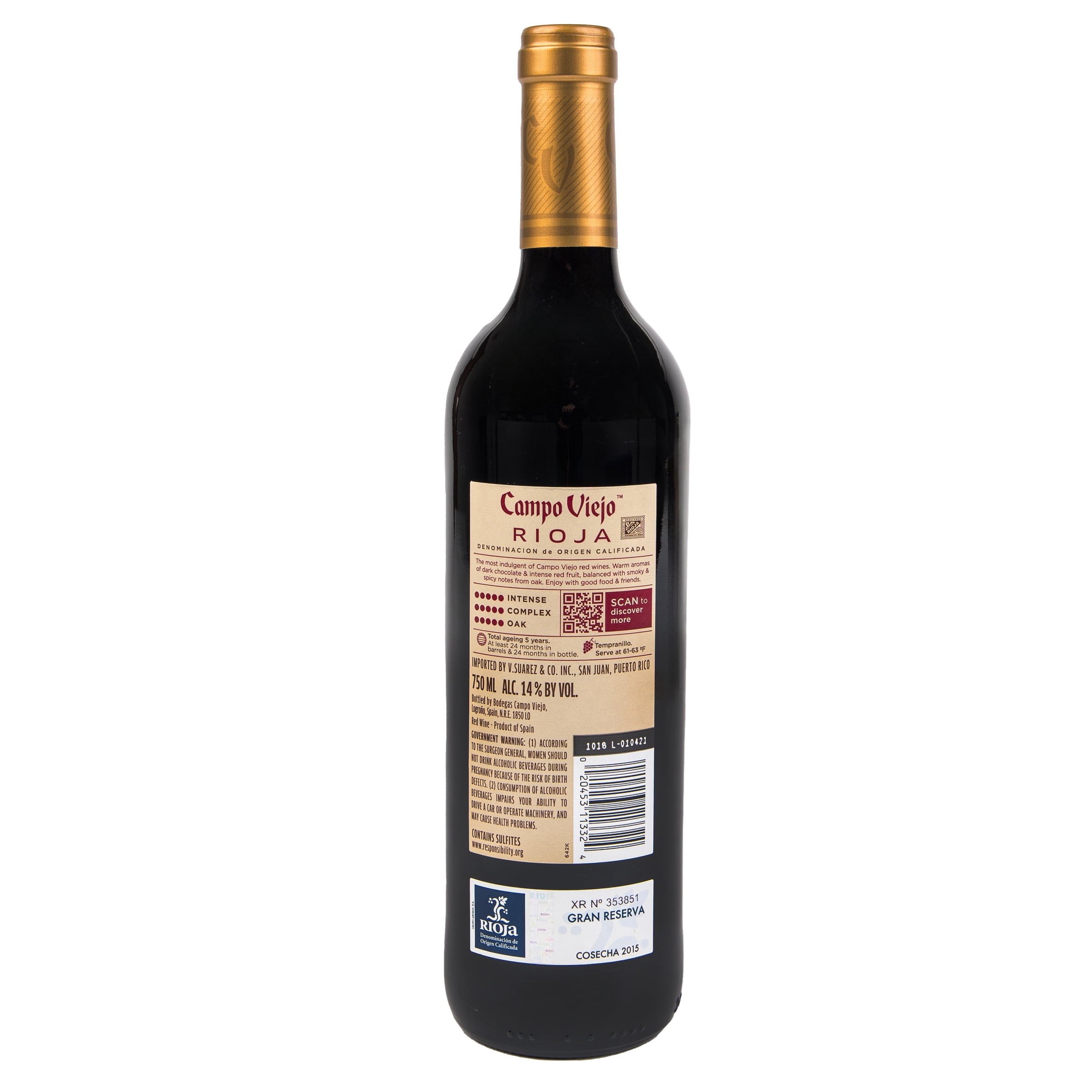 Campo Viejo Gran Reserva Tempranillo Red Wine 750 ml 14% ABV Complex Aroma and Flavor Notes