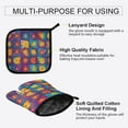 thumbnail image 3 of Yayeee Oven Mitts and Pot Holder Set of 4 Heat Resistant Kitchen Gloves Baking Hot Pad, Colorful Checkered Daisy, 3 of 5