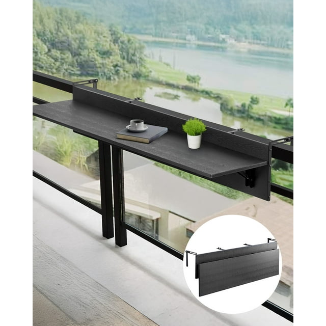 VEVOR Table Suspendue pour Balcon 12 x 48 Po Table de Bar pour Rambarde de Patio Extérieur Pliable