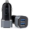 thumbnail image 1 of Car Charger, 2Pack 4.8A Portable Dual Port USB Cargador Carro Lighter Adapter for iPhone, Tablet, Samsung, GPS - Black Fast Charging 12v Outlet LED Muti Cell Phone Car USB Charger Adapter, 1 of 7