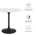 thumbnail image 5 of Modway Lippa 36" Round Artificial Marble and Metal Dining Table in Black/White, 5 of 7