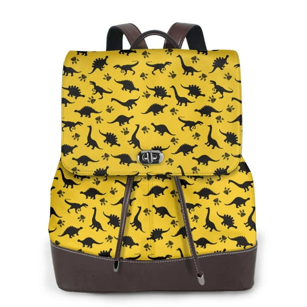Easygdp Dinosaur Mochila de Cuero para Mujeres, Bolso de Hombro, Bolsos de Mano de Moda para Trabajo y Viajes