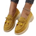 thumbnail image 2 of EKVAHL Women's Espadrille Loafers Slip-On Comfortable Shoes with Wood Bead Tassel Tie Round Toe Wedge Casual Loafers Non Slip Lightweight Daily Walking Footwear, 2 of 6