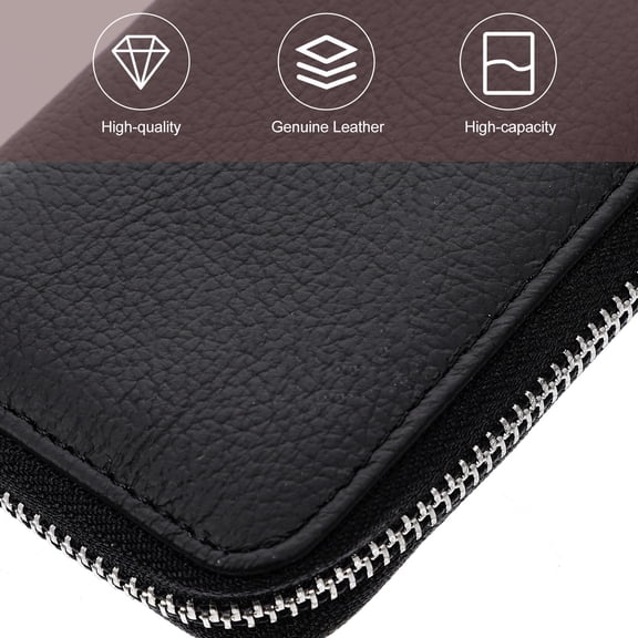 GOOHOCHY PU Zero Wallet Black with Multi Slots and Zipper for Storage Use