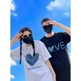 thumbnail image 3 of 2024 Knitted Cotton Love Heart Letter Casual Short Sleeve Men Women Couple T-Shirts Set For Boyfriend Girlfriend Clothes, 3 of 6