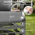 thumbnail image 7 of Gotland 6 Piece Patio Set, Aluminum Outdoor Swivel Chairs Set with Round Table 5.1’’ High-Resilience Seat Cushions 29.5" Deep Seating, Metal Patio Furniture Set Patio Conversation Sets, Gray, 7 of 7