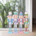 thumbnail image 3 of 4 Pieces Christmas Nutcracker Ornaments Wooden Nutcracker Doll Decorative Statues Puppet for Shelves Home Decor Festival Xmas Gifts Holiday L, 3 of 9