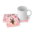 thumbnail image 3 of Happy Valentine's Day Belgian Malinois holding flowers Set of 4 Stone Coasters Sheepdog Dog Lover Gifts 4x4in Absorbent Soapstone Coaster - 3005, 3 of 5